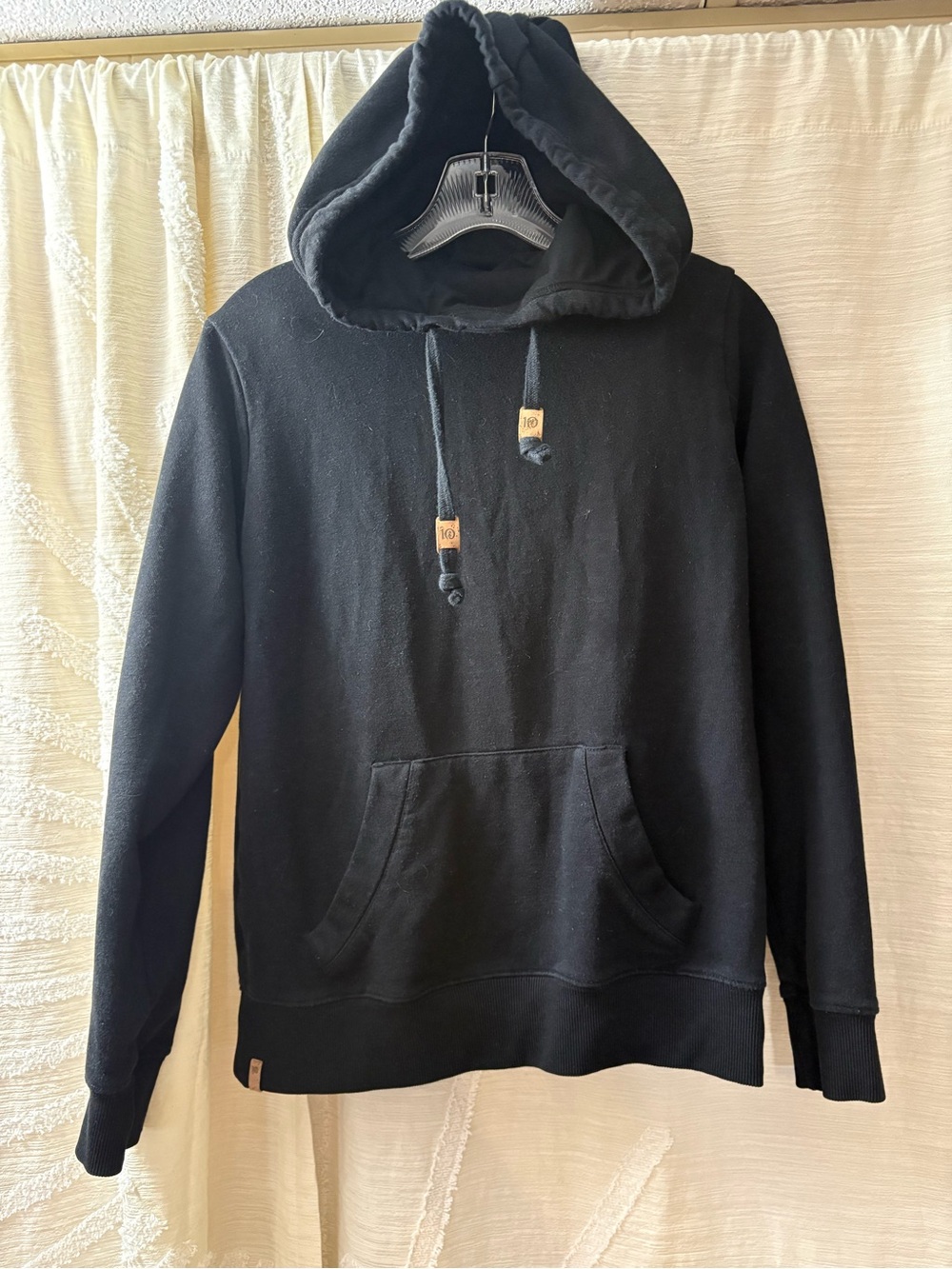 tentree Black Women's Pullover Hoodie with Kangaroo Pocket